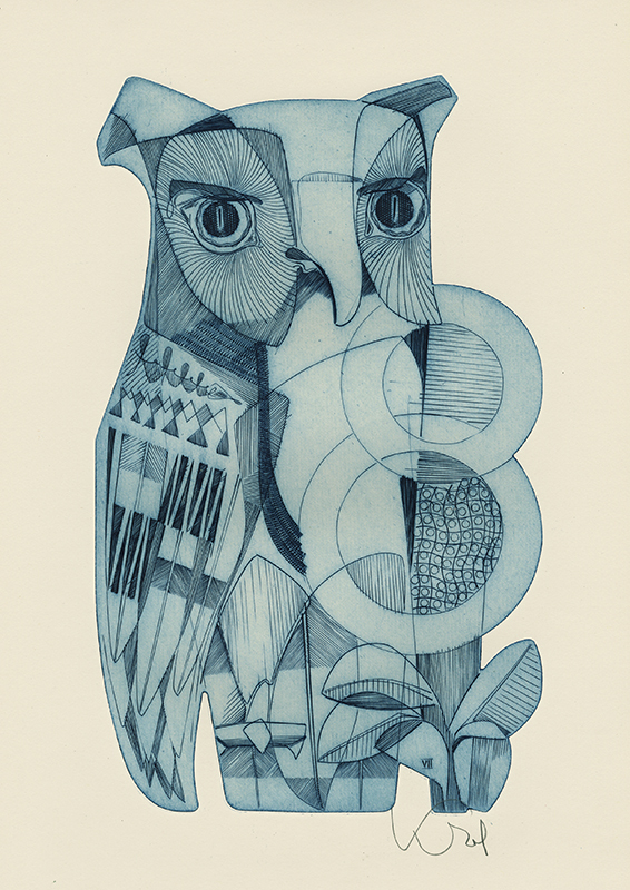 La Hibou - pl. VII from Suite de XXIV Proverbs portfolio by Abram Krol