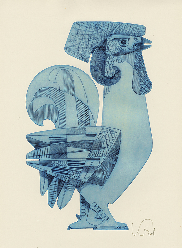 Le Coq - pl. XXI from Suite de XXIV Proverbs portfolio by Abram Krol