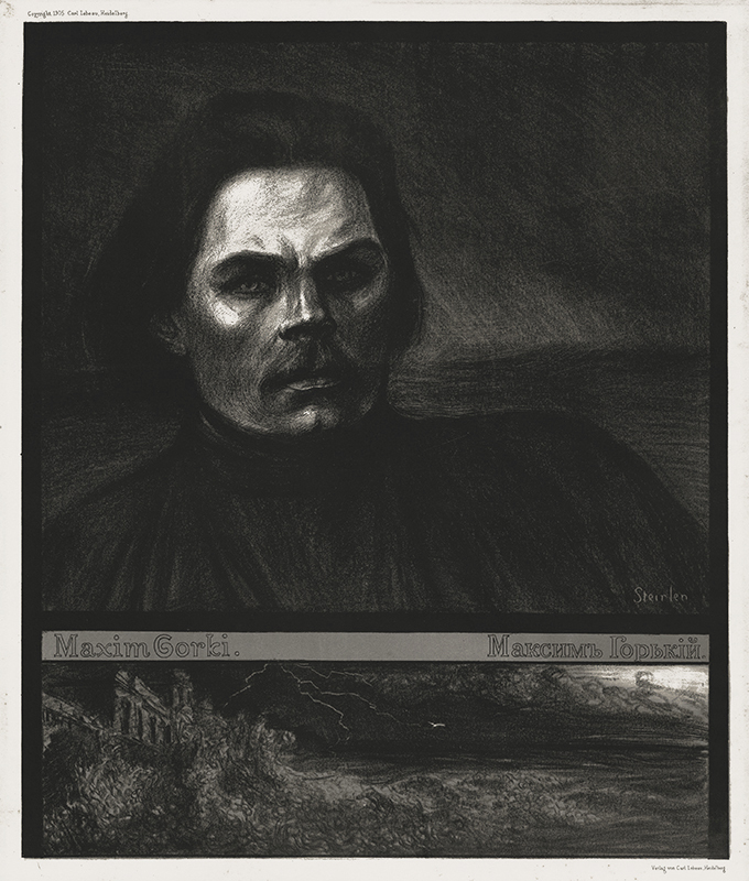 Maxim Gorki. (a.k.a. Maxime Gorki de face) by Theophile Alexandre Steinlen