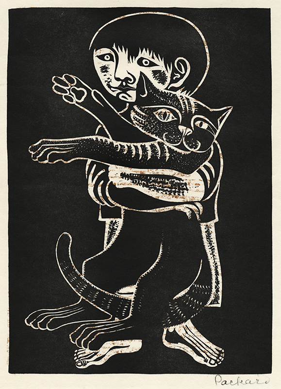 Boy with Cat by Emmy Lou Packard