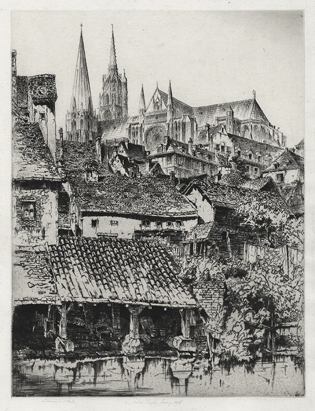 Chartres a.k.a. Cathedral of Notre Dame from the River by John Taylor Arms