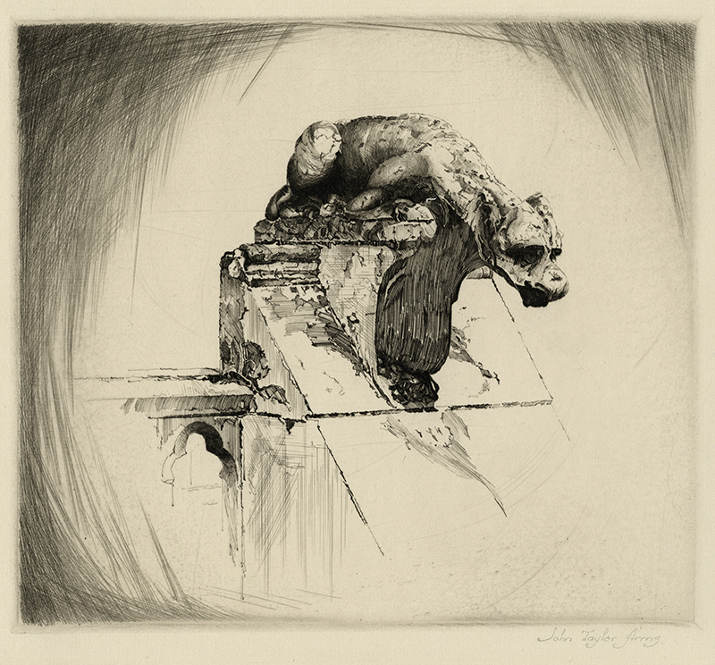 Notre Dame Gargoyle, Through Wind and Weather by John Taylor Arms