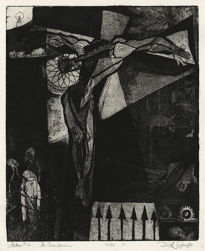 Stations of the Cross (suite of 14 etchings) by Dick Swift
