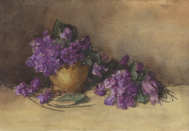 (Still Life with Violets) by Mary E. Hart