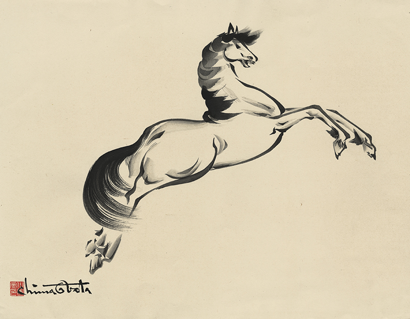 (Leaping Chinese Horse) by Chiura Obata