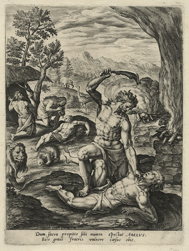 Cain and Abel (after de Vos) - from the Triumphus Martyrum cycle by Crispijn van de Passe I