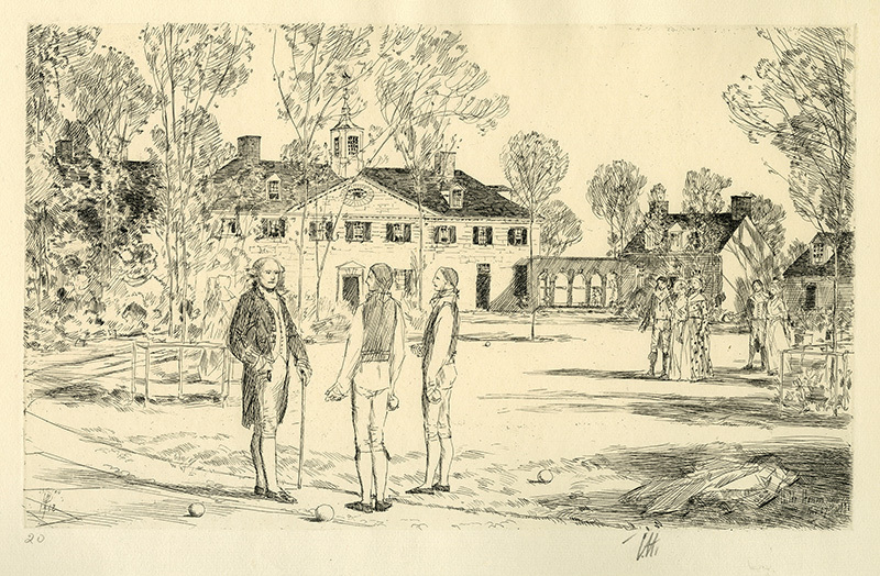 Bowling on the Green (from the Bicentennial Pageant of George Washington) by Childe F. Hassam
