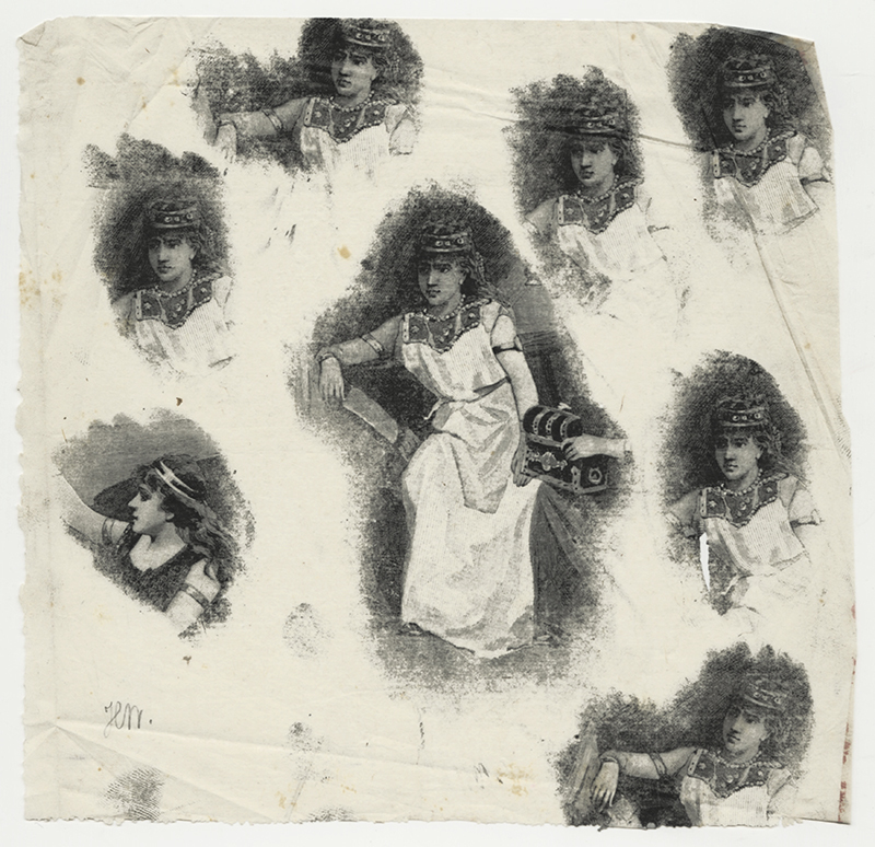 (Sheet of engraving proofs - actress in Middle Eastern costume) by Henry Wolf
