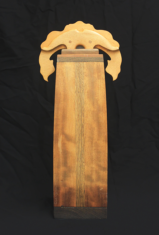 (Objet dart - tall square vessel with elaborate lid) by Robert and Joanne Herzog