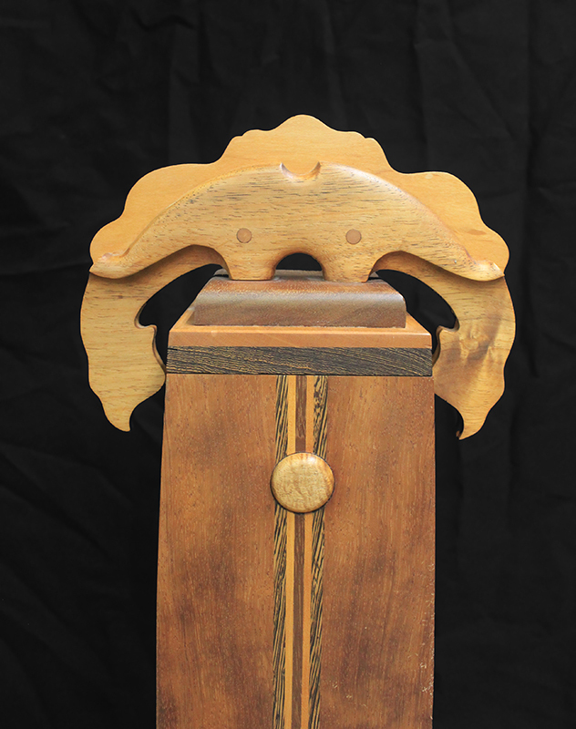 (Objet dart - tall square vessel with elaborate lid) by Robert and Joanne Herzog