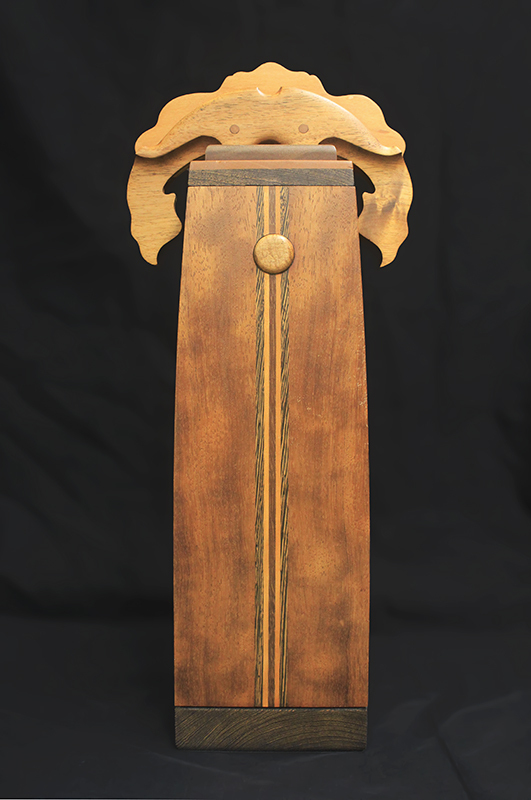 (Objet dart - tall square vessel with elaborate lid) by Robert and Joanne Herzog