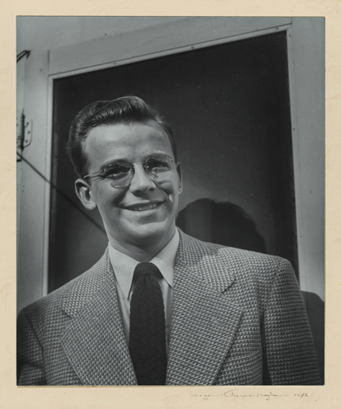 (Portrait of a young man in glasses, smiling) by Imogen Cunningham