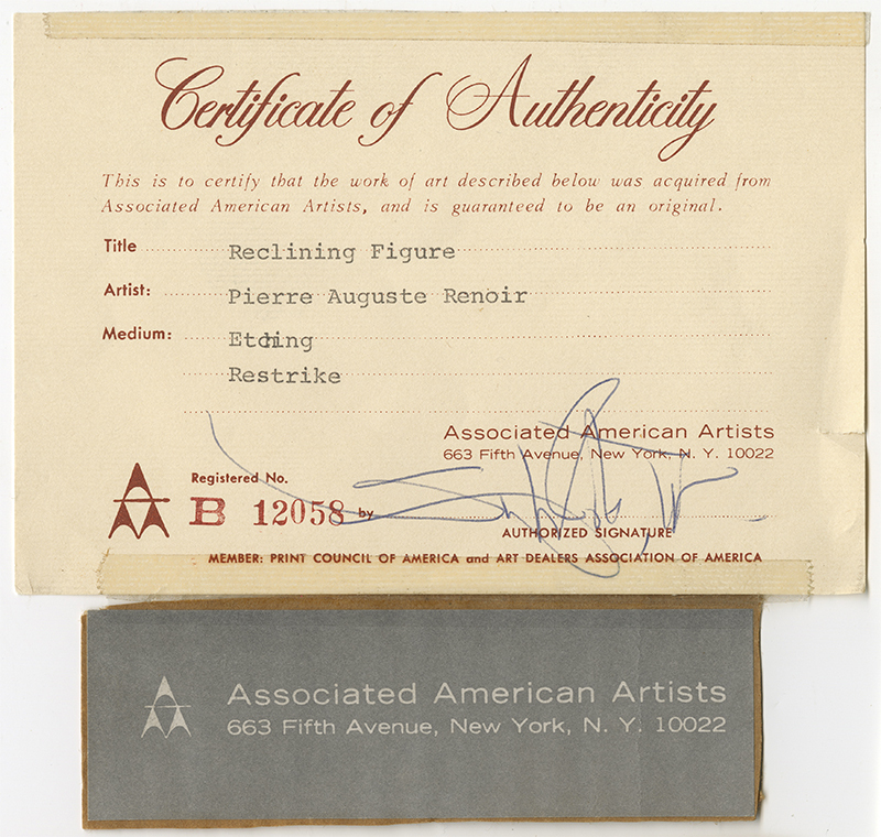 Femme nue couchée (tournée a droite) by Pierre Auguste Renoir