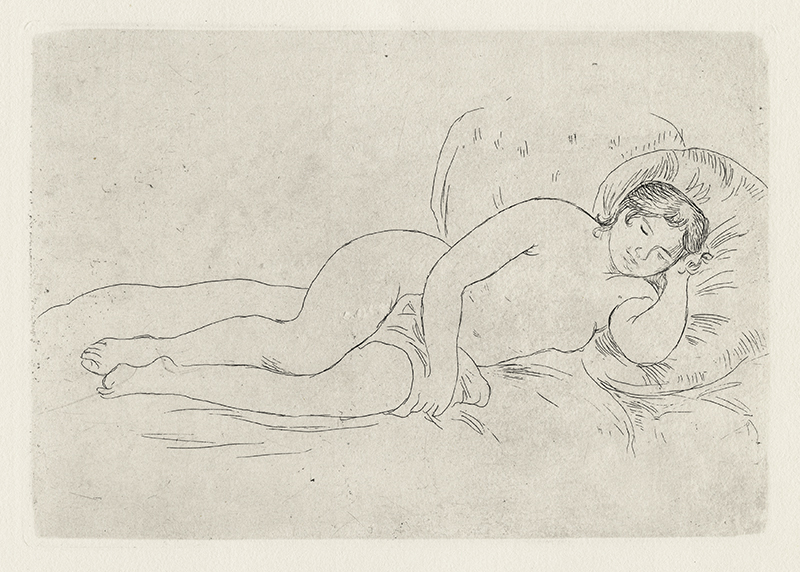 Femme nue couchée (tournée a droite) by Pierre Auguste Renoir