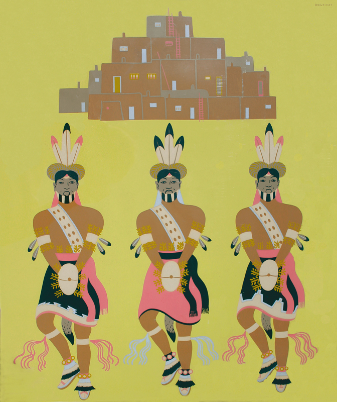 Indian Court Federal Building / Pueblo Turtle Dancers - after Chiuh Tah (Vicente Mirabal) by Louis Bassi Siegriest