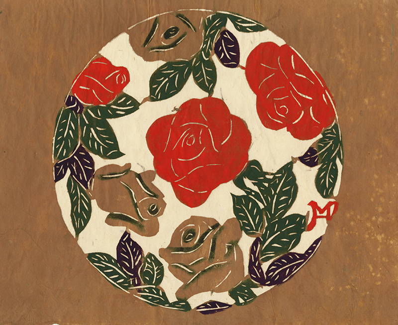 (Mingei print: Roses) by Unidentified Asian