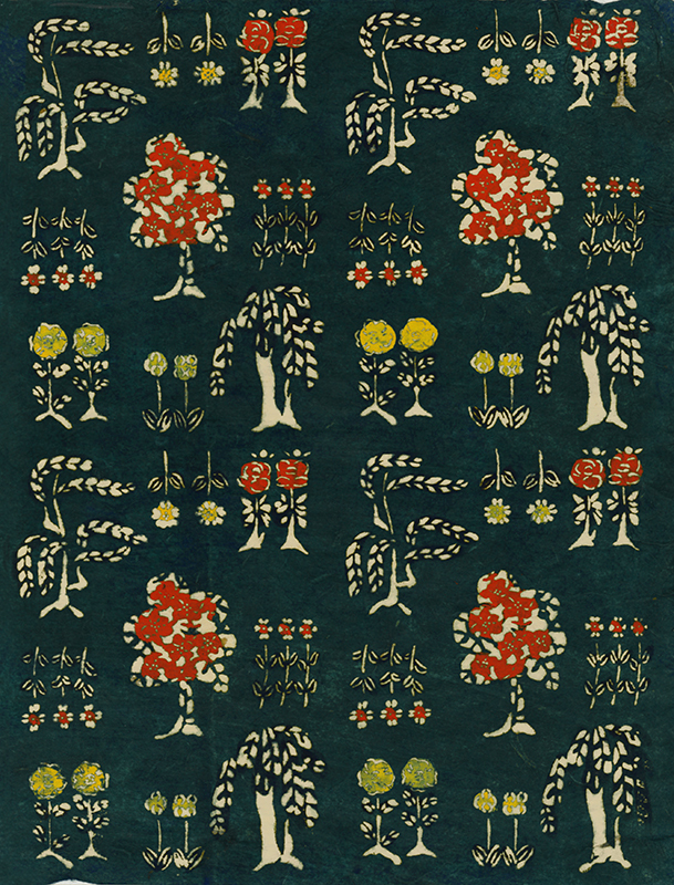 (Mingei print: Trees and flowers) by Unidentified (Asian artist)