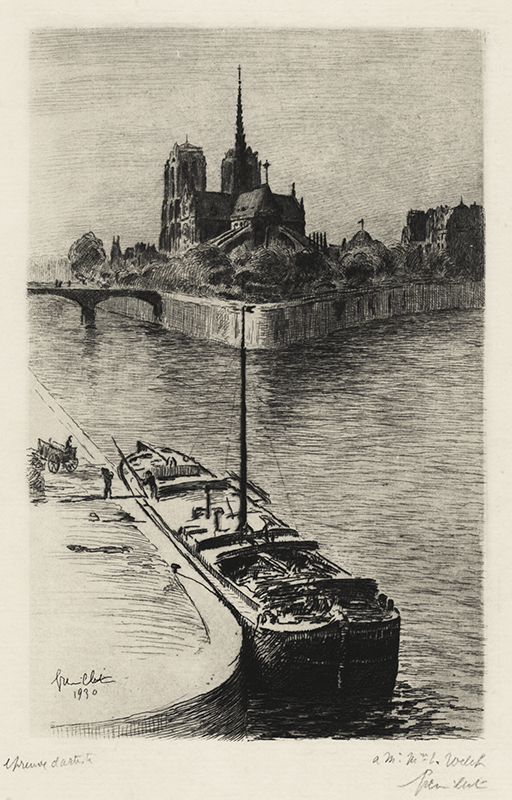(View of the apse of Notre Dame from the Seine) by Unidentified