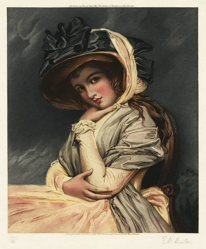 Lady Hamilton in Straw Hat after George Romney by E. M. Hester