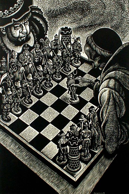 The Follies of Princely Powers (from: In Praise of Folly Portfolio of 10 woodcuts) by Fritz Eichenberg