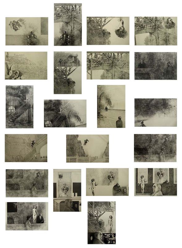 The Jolly Corner  (Portfolio of 21 etchings) illustrating the novel by Heny James by Peter Milton