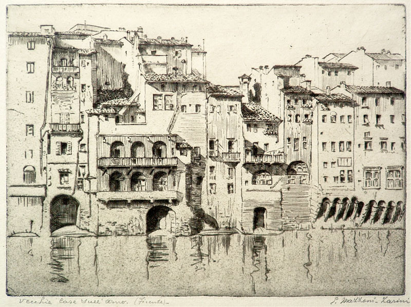 Vecchio Case Sull Arno (Firenze) by Emilio Mazzoni-Zarini