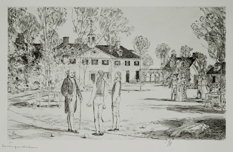 Bowling on the Green (from the Bicentennial Pageant of George Washington) by Childe F. Hassam