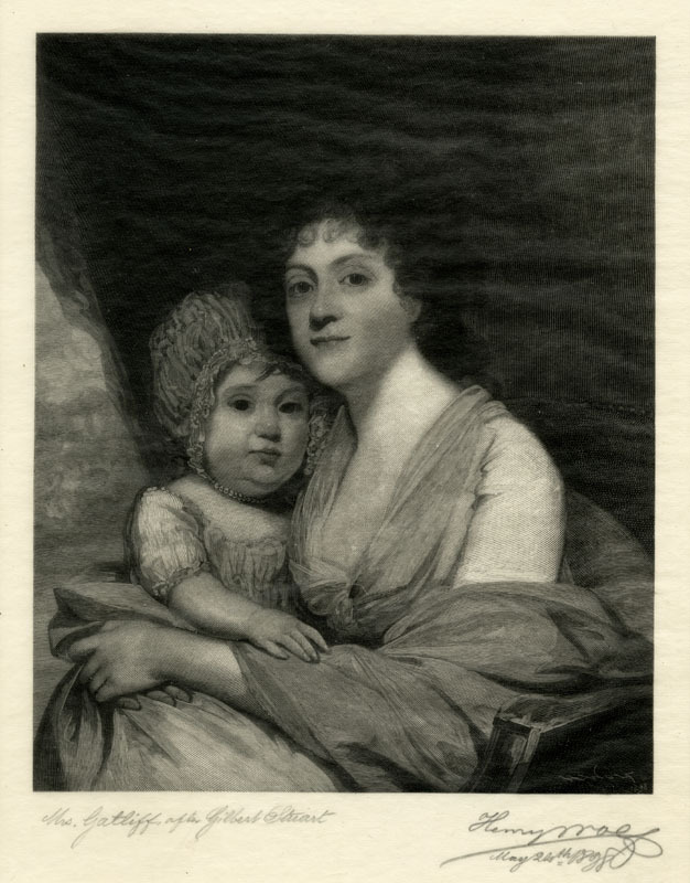 Mrs Gotliff  (Elizabeth Corbin Griffn Gatliff and her daughter Elizabeth) after a painting by Gilbert Stuart) by Henry Wolf