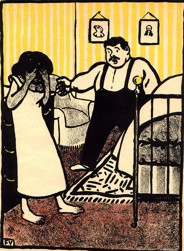 La mere...  from Crimes et Chatiments par F. Vallaton  a portfolio of 23 lithographs by Felix Vallotton