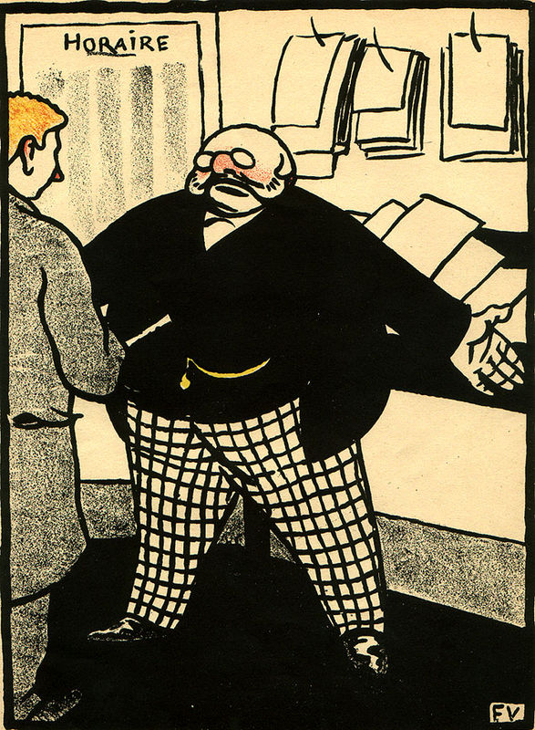 Vous me donnez...  from Crimes et Chatiments par F. Vallaton  a portfolio of 23 lithographs by Felix Vallotton