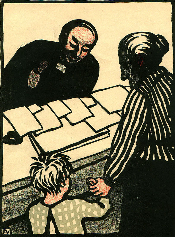 Vos ingriante...  from Crimes et Chatiments par F. Vallaton  a portfolio of 23 lithographs by Felix Vallotton