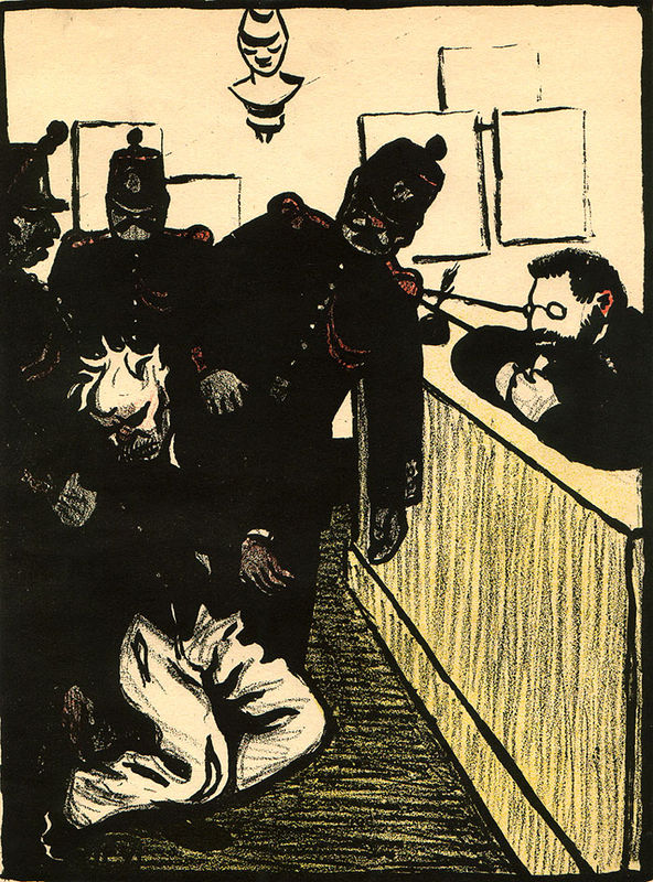 U celiu-la...  from Crimes et Chatiments par F. Vallaton  a portfolio of 23 lithographs by Felix Vallotton
