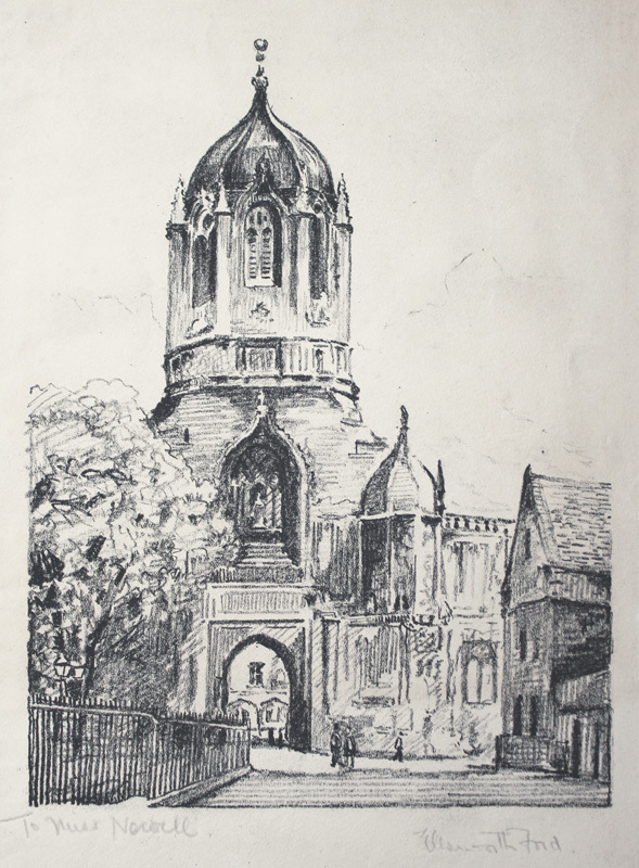 (building with cupola and trees) by Ellsworth Ford