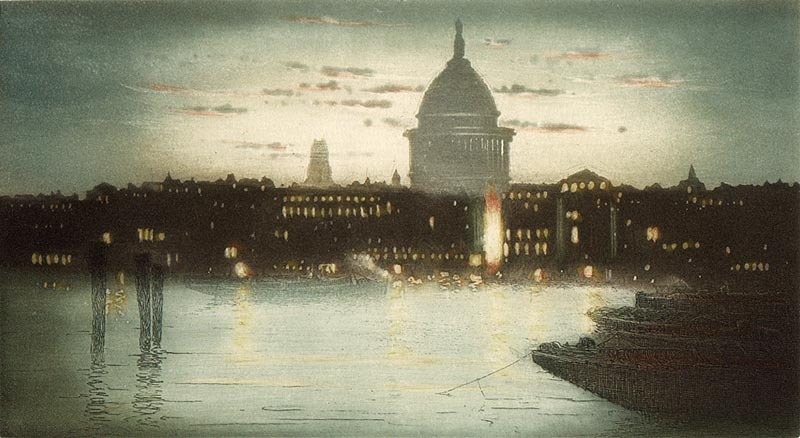 St. Pauls From Thames by Cyril Anning