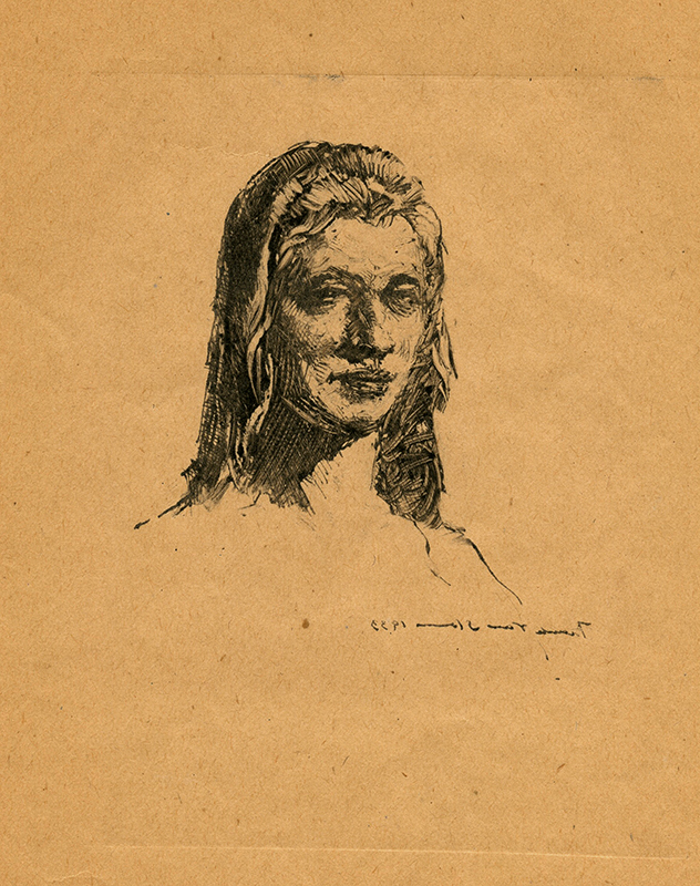 (portrait of a woman) by Frank Joseph Van Sloun