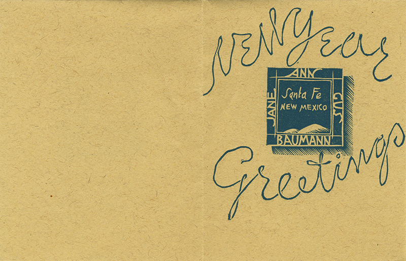 New Year Greetings: Heres Hopin We Will Get the Old Wreck Patched Up by Gustave Baumann