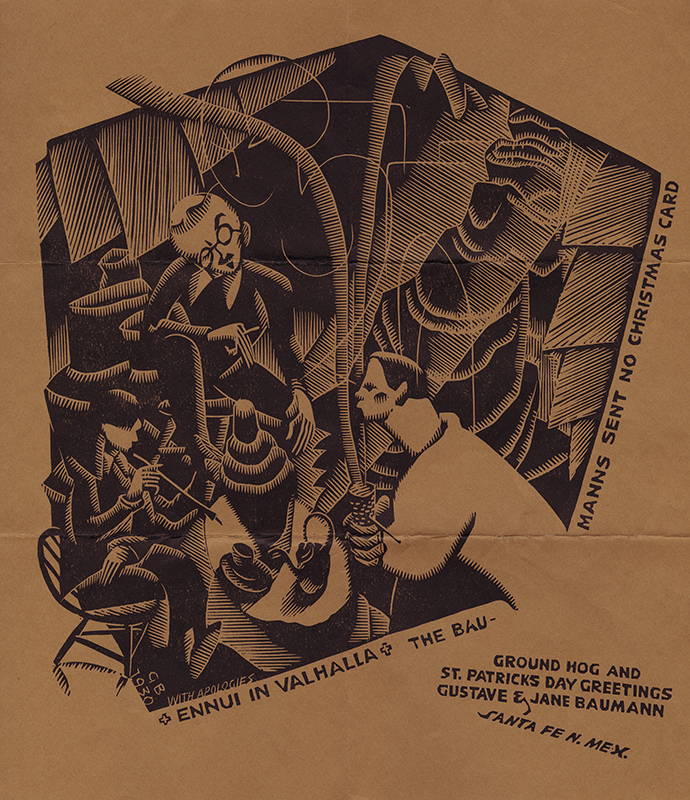 Ennui in Valhalla: Groundhog and St. Patricks Day Greetings by Gustave Baumann