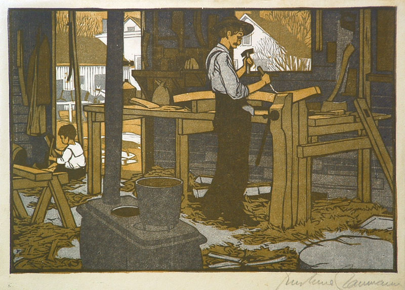 The Wagon Shop by Gustave Baumann