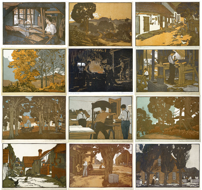 In the Hills o Brown (a portfolio of 12 color woodcuts) by Gustave Baumann