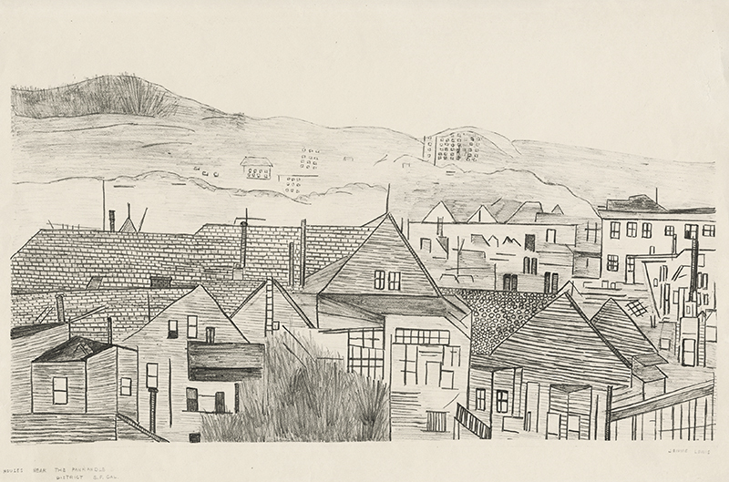 Houses Near the Panhandle District San Francisco Cal (WPA) by Jennie Lewis