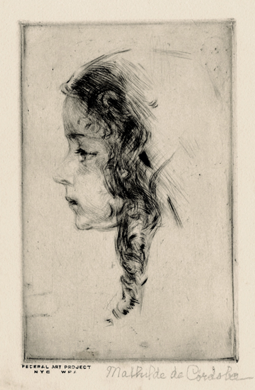 Untitled (Profile of little girl) (WPA) by Mathilde de Cordoba