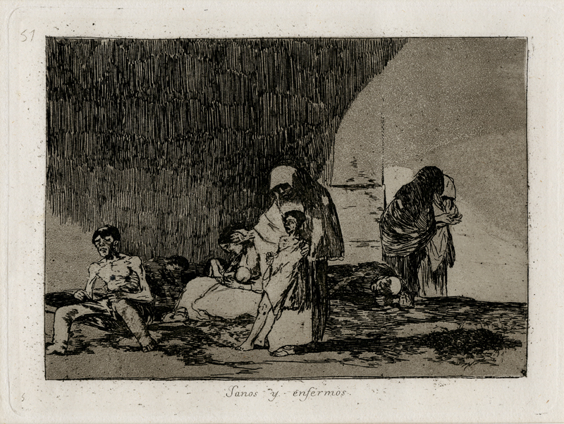 Sanos y Enfermos (The Healthy and the sick) plate 57 from Los Desastre de la Guerra by Francisco Goya