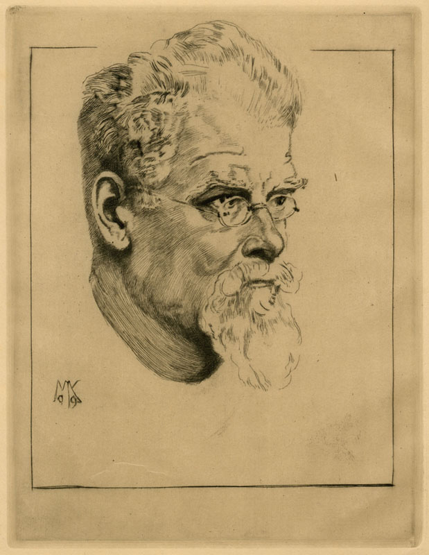 Self-Portrait with Glasses (Selbstbildnis mit Brille) by Max Klinger