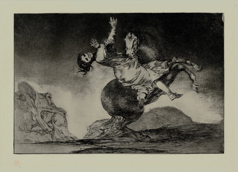 La Mujer y el Potro, Oue Los Dome Otro (A woman and a horse, let someone else master them); plate 10 from the Proverbios. by Francisco Goya