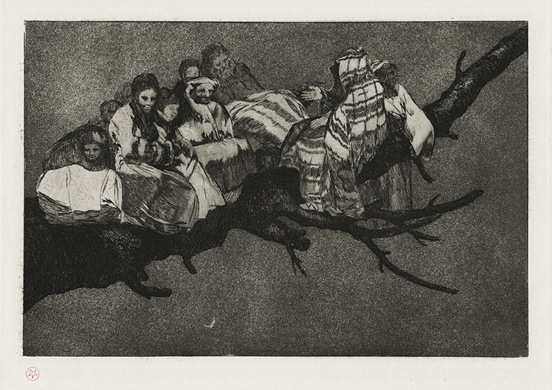 Andarse Por Las Ramas (To go amongst the branches), Disparate Ridiculo; plate 3 from Los Proverbios by Francisco Goya