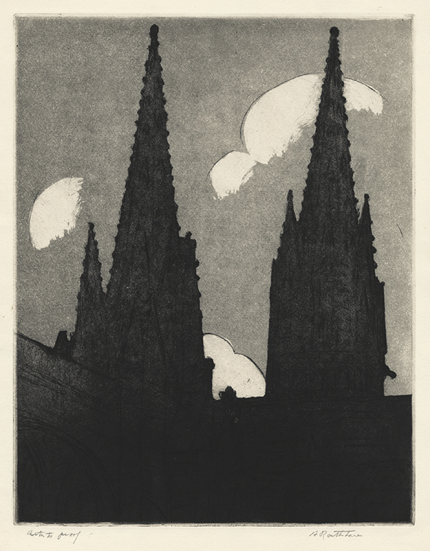 Spires, Quimper Cathedral by Augusta Payne Rathbone