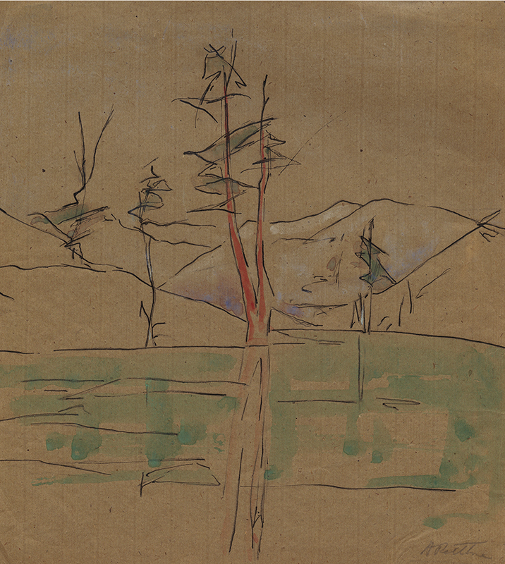 (Junipers & Lake, Sierra) by Augusta Payne Rathbone