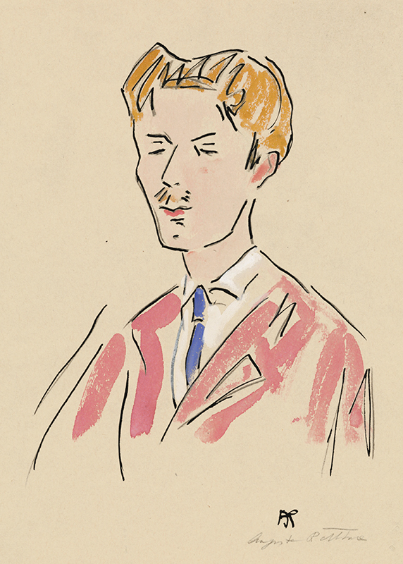 (Student at Grande Chaumière - man in pink jacket) by Augusta Payne Rathbone