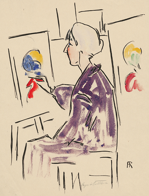 (Student at Grande Chaumière - woman painting) by Augusta Payne Rathbone