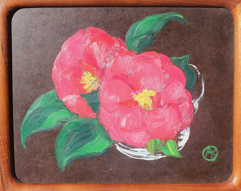 (still life with Camellia blossoms) by Augusta Payne Rathbone